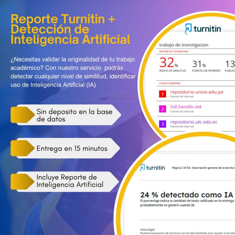 Reporte Turnitin + Detección de Inteligencia Artificial