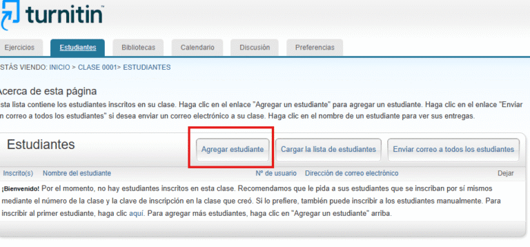 Cómo crear clases y ejercicios en Turnitin (Guía para cuentas Instructor)
