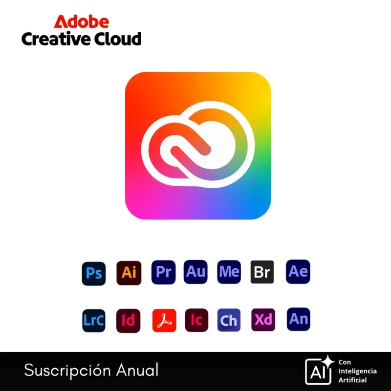 Adobe Creative Cloud con Inteligencia Artificial - Suscripción oficial