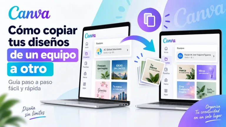 Cómo copiar tus diseños de un equipo de Canva a otro